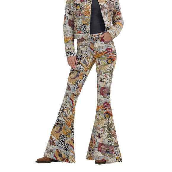 Wrangler Denim - Wrangler Ladies Lainey Wilson Life Of Lainey Multiprint Flare Jeans Sz 27 X 32